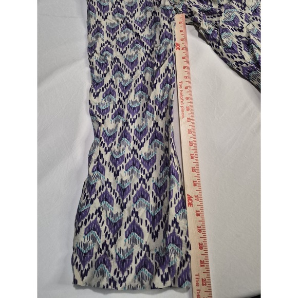 ZARA Patterned Purple and Blue Drawstring/elastic Pants Girl's Size 12-14 - Picture 5 of 14